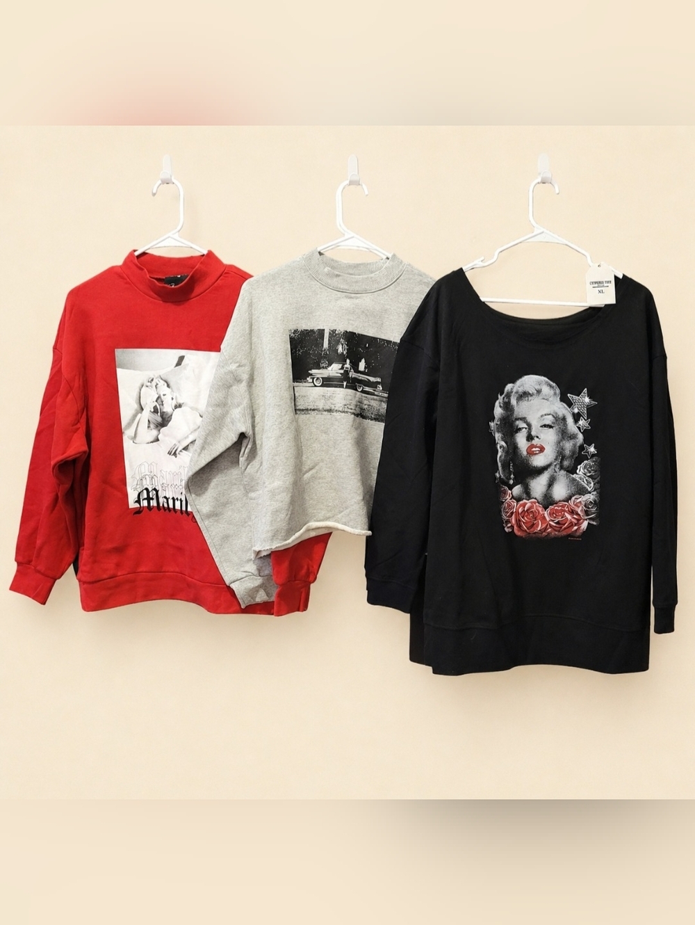 Three Marilyn Monroe Sweater Bundle + One Free Elvis Presley Top